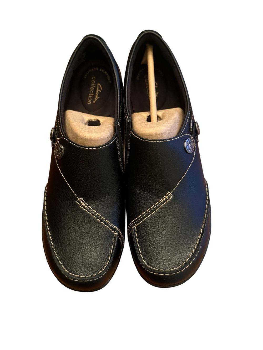 Clarks NIB Ashland Lane Q Black Women's Slip-On Loafers